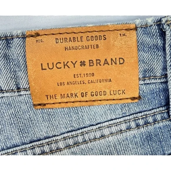 LUCKY BRAND The Cut Off Mid Rise Denim Shorts US 6/28 Distressed Blue Cowgirl - Picture 12 of 13